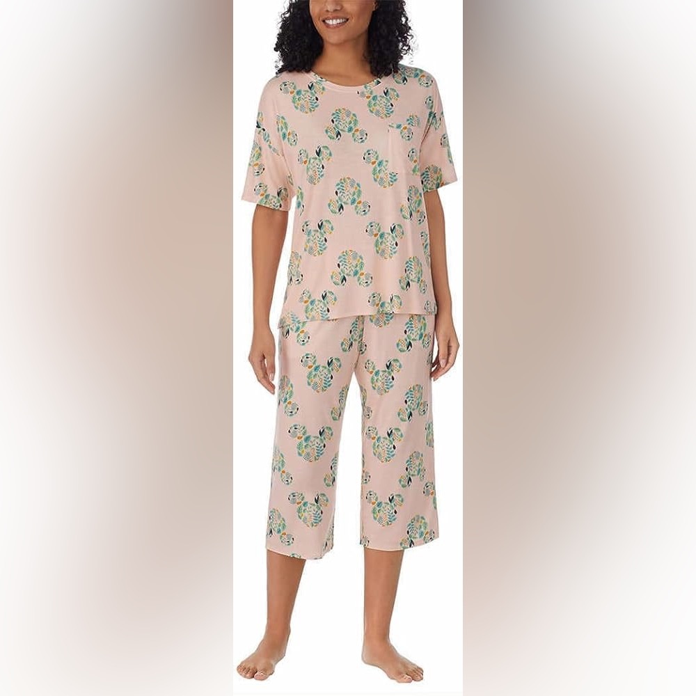 Disney Womens 2 Piece Capri Pajama Set size Large
